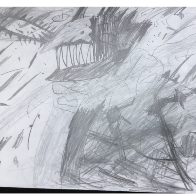 家で描いたチェンソーマン