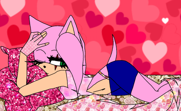 Sleepy Amy Rose The HedgeHog (With Scar)