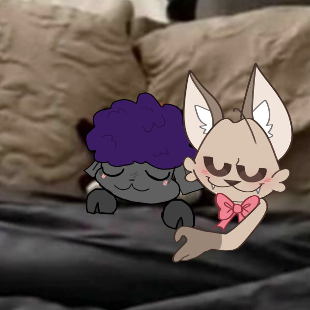 Fennecy Fox sleeping with Sheepy She