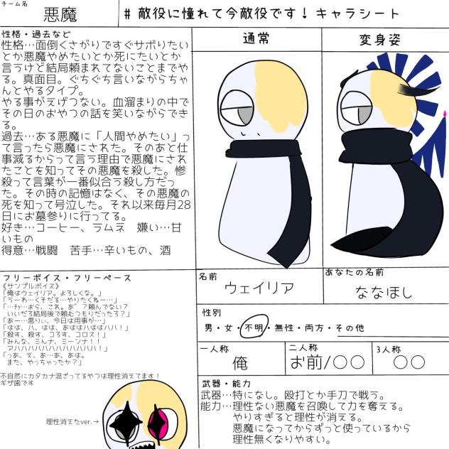 敵役に憧れて今敵役です！　キャラ募集