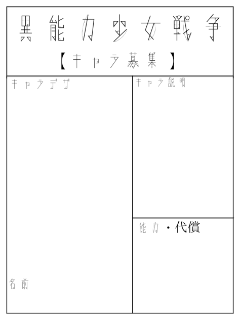 異能力少女戦争【キャラ募集】