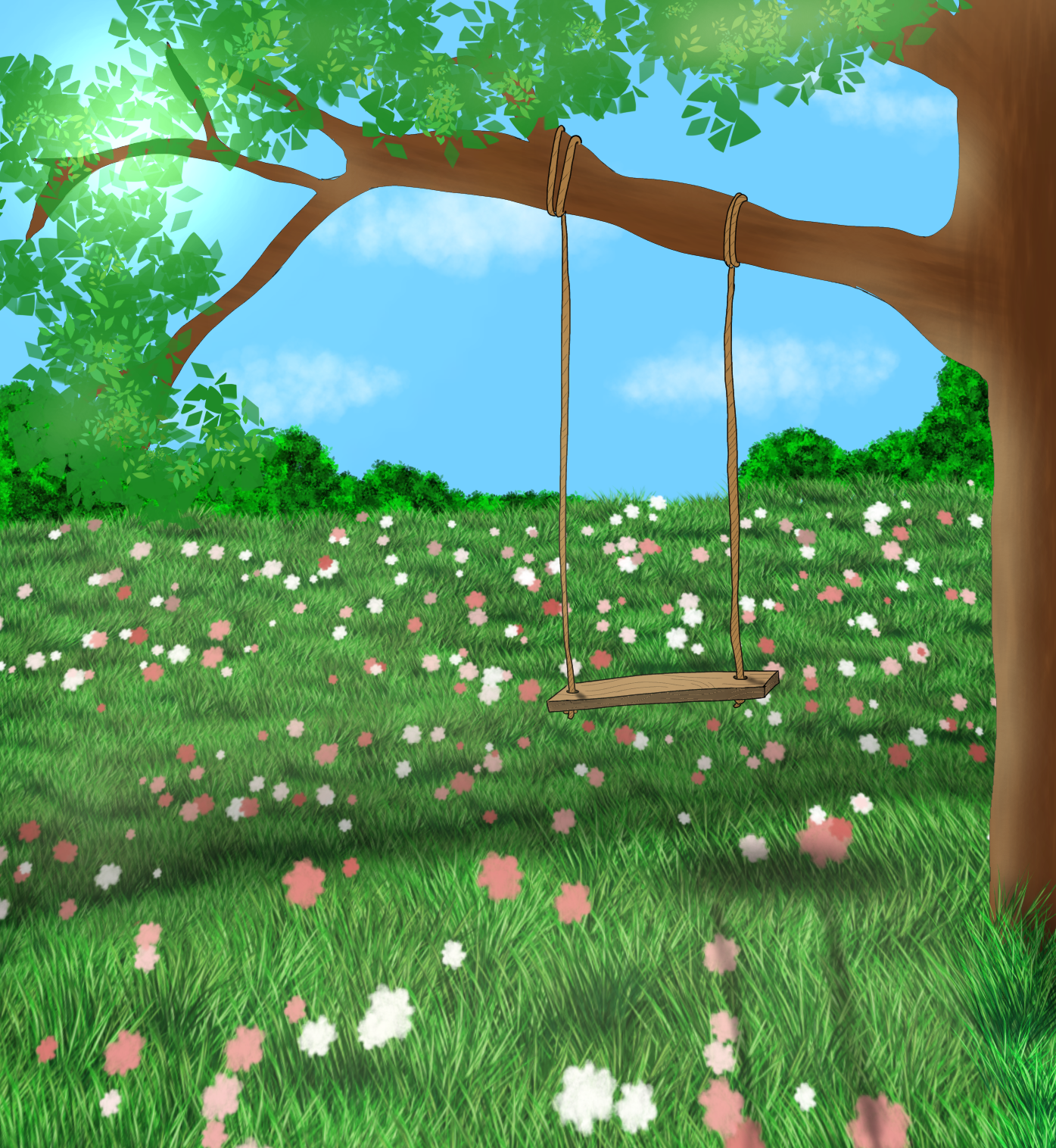Spring scenery With Swing - ibisPaint