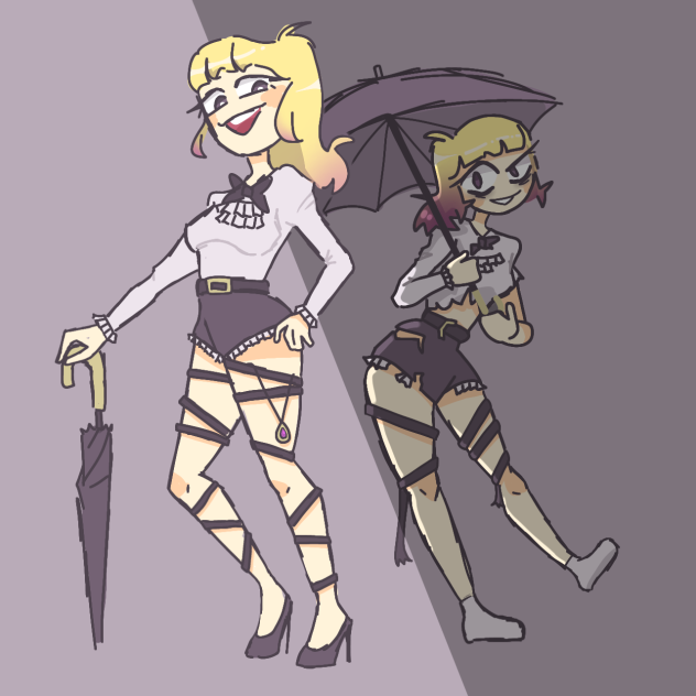gun girl enemy before-after