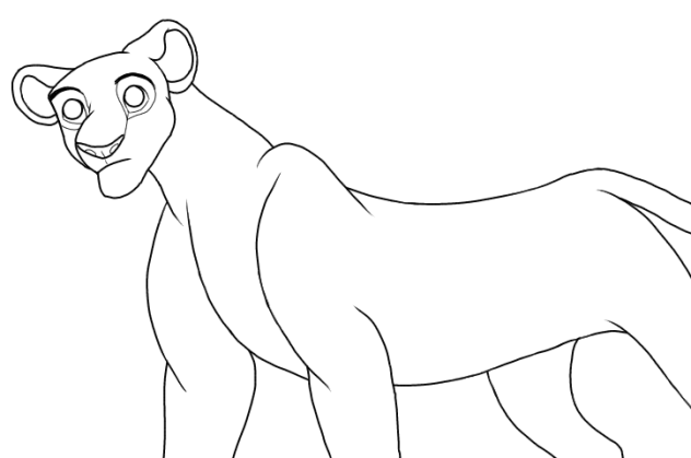 Free lioness lineart 2