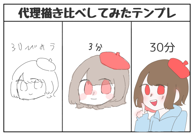 代理描き比べしてみたテンプレの例