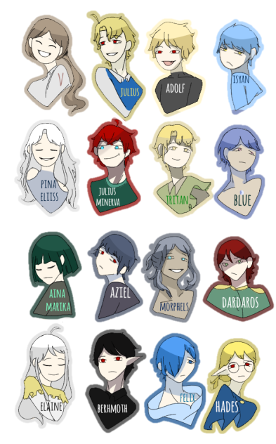 all characters in my novel and comic