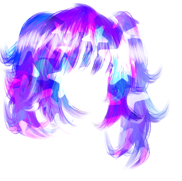 Ponytail hair (vibrant)