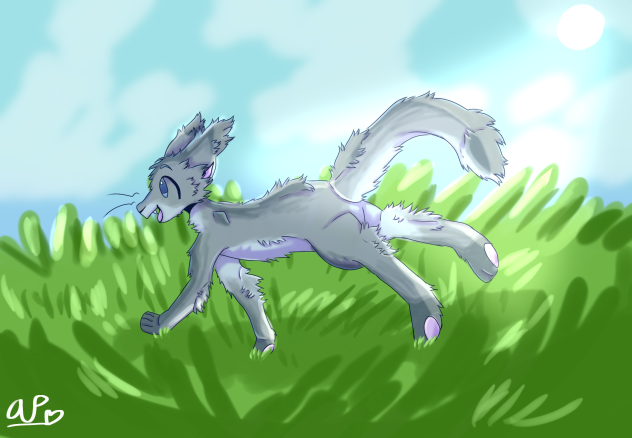 lil cat in grass
