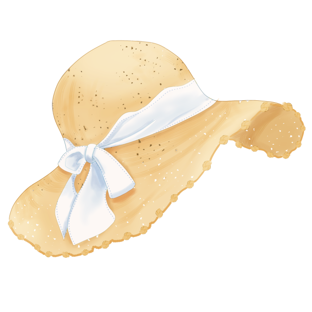 Straw Hat with Ribbon - ibisPaint