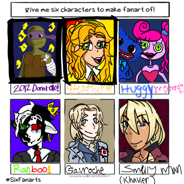 Give me 6 characters to make fan art of!.2023.07.28-22.21
