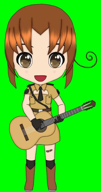 Chibi Nyo!Italy playing guitar