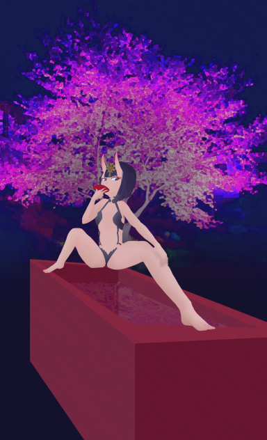 夜桜と夜酒と鬼
