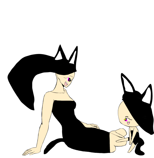 cat mother with her cat daughter