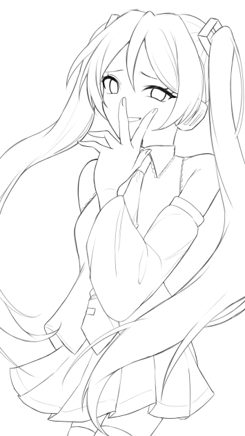 見下しミクちゃん　線画