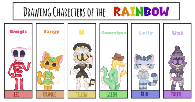 Drawing characters of the rainbow