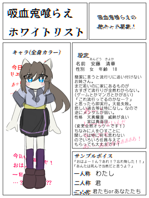 すっとこどっこいキャラ募参加！