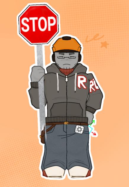 🧰Builderman sticker with stop sign🛑