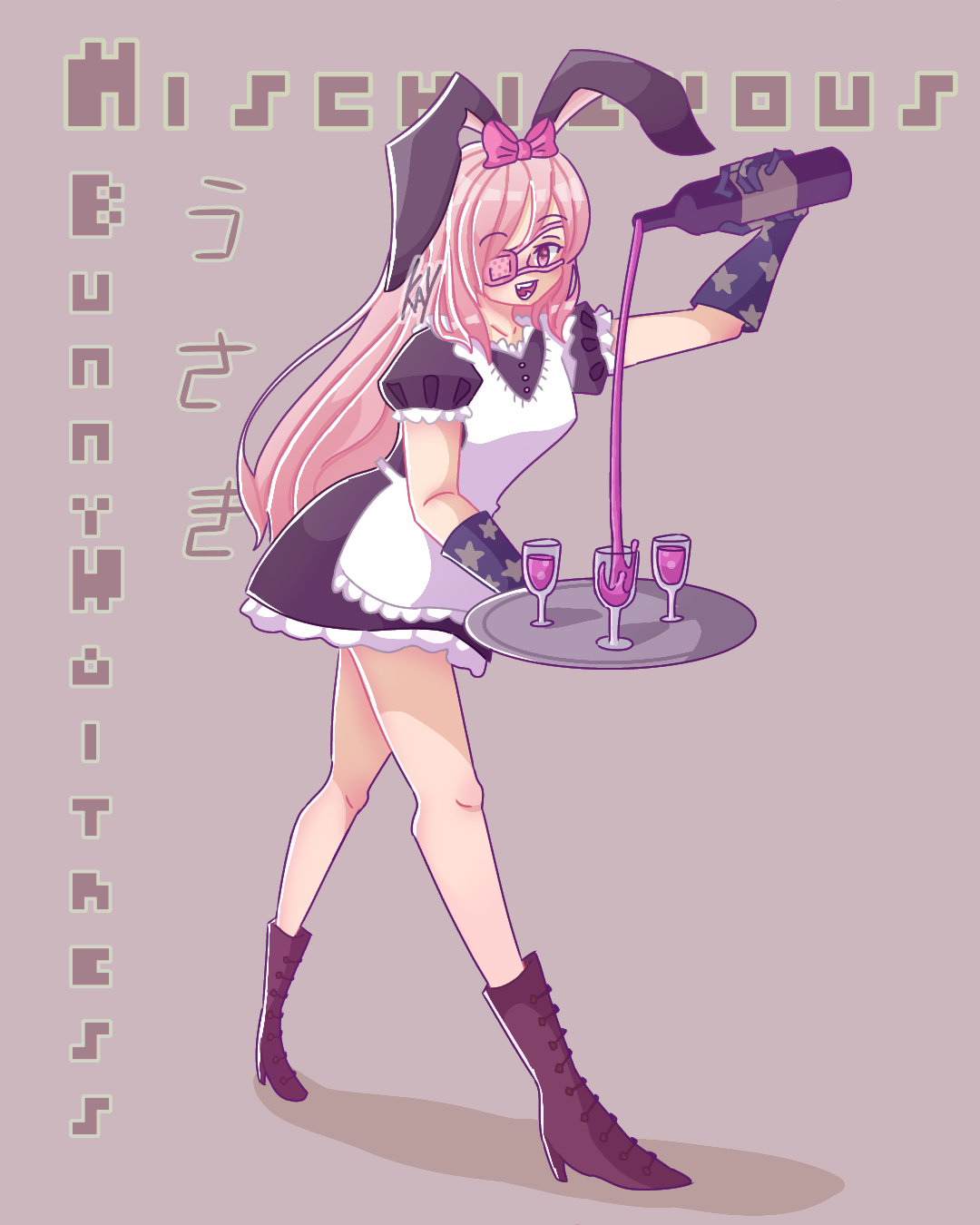 mischievous-bunny-waitress-ibispaint