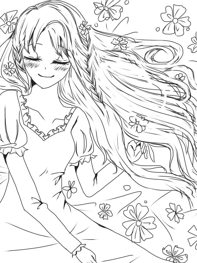 ラプンツェル線画 塗って下さい Ibispaint