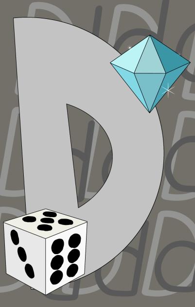 Letter D for dice and diamond
