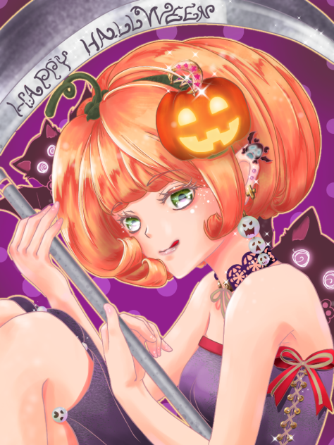 週末の落書き29 かぼちゃ娘