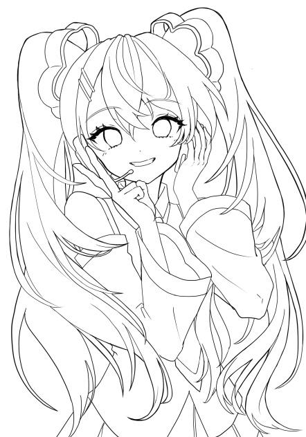 ミクちゃん 線画 - ibisPaint