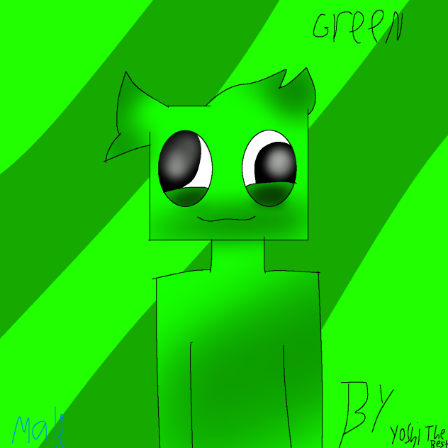 Drawing green from Rainbow friends