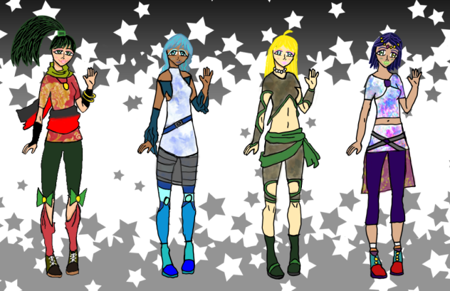 Different outfits in time and space