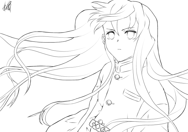 時透無一郎2の線画