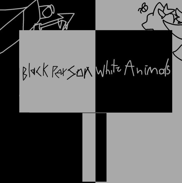 black person white animals