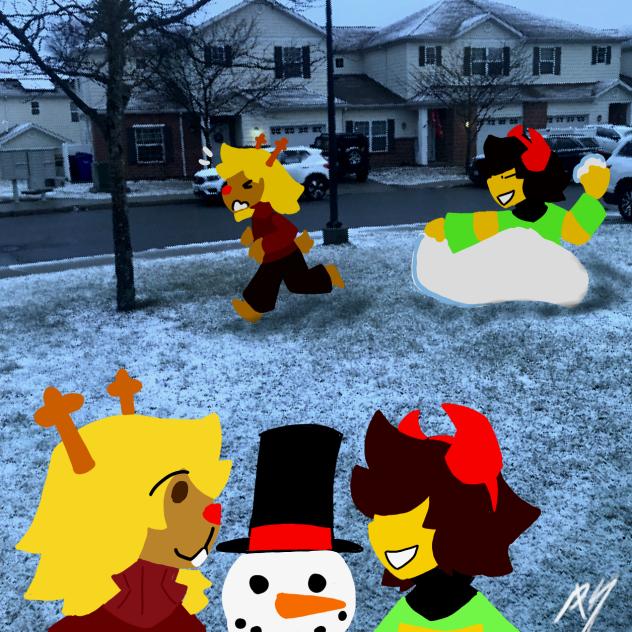 Snowy day with Kris and Noelle, Kris-mas