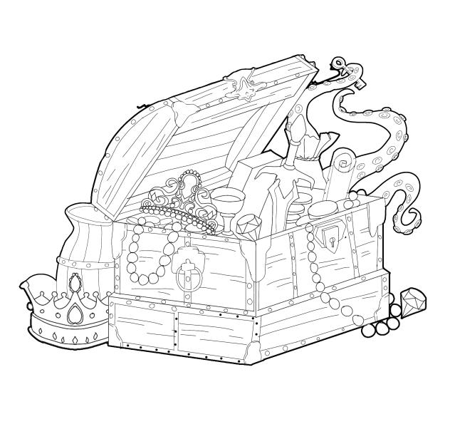 Treasure chest outline
