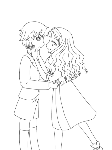 クロエとミシェル 線画2