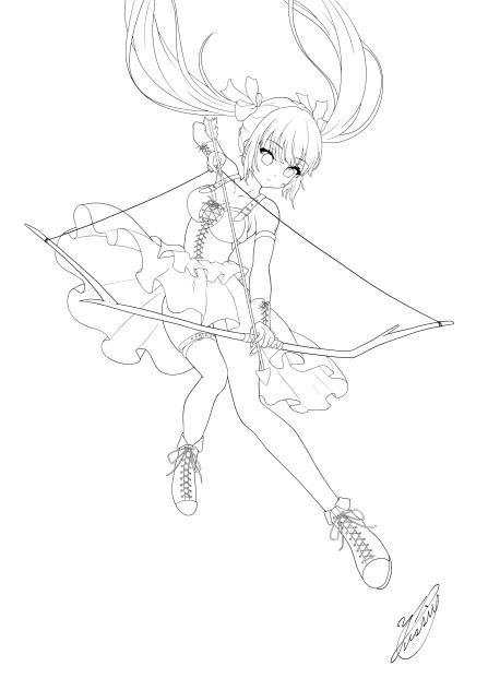 サバイバル少女（線画）