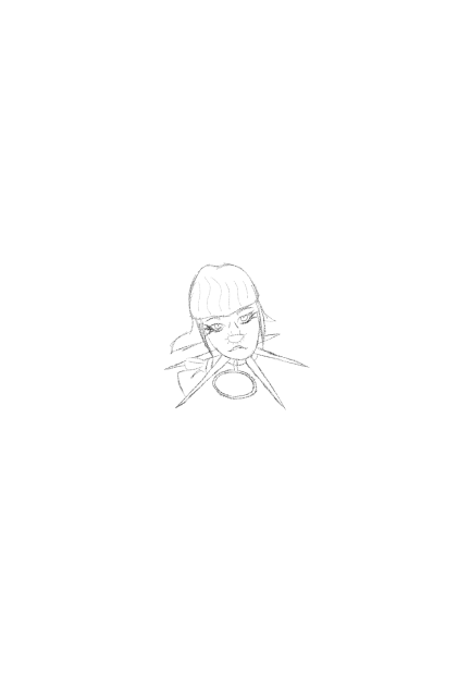 Starting sketch of Jazmin Bean fanart