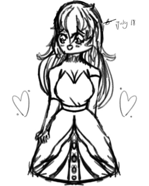 A Cute Pretty Love Girl Sketch