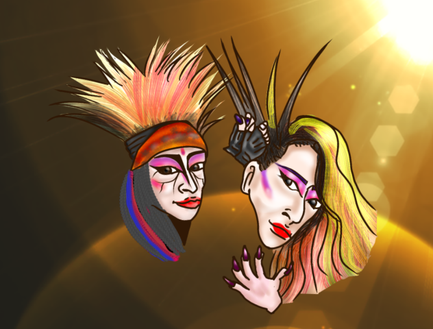 似顔絵　XJAPAN  HIDE&YOSHIKI