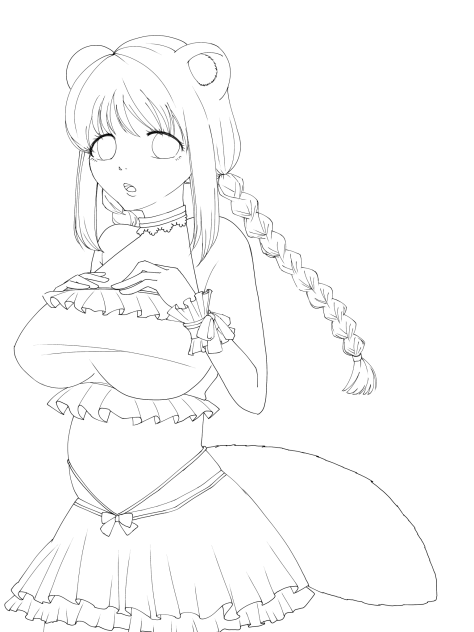 狸娘@線画