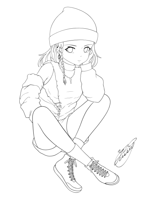 White stars（線画）