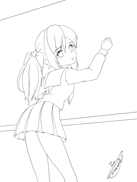 Superstring Theory Girl（線画）