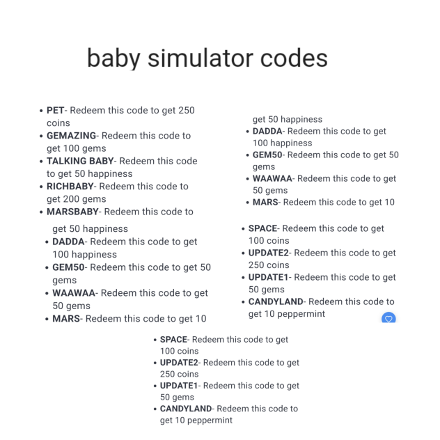 Baby simulator codes () Roblox Only ibisPaint