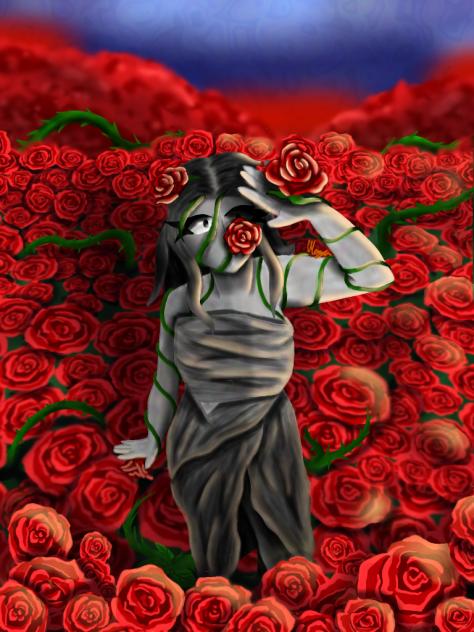 Statue in Roses
