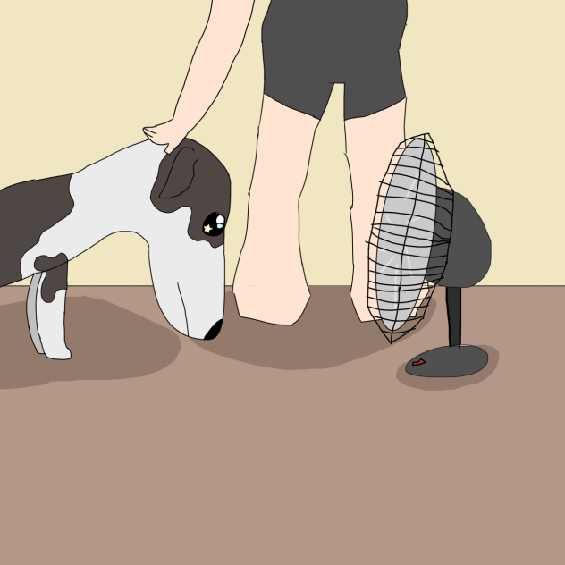 Envy and a fan with me in the bg( legs )