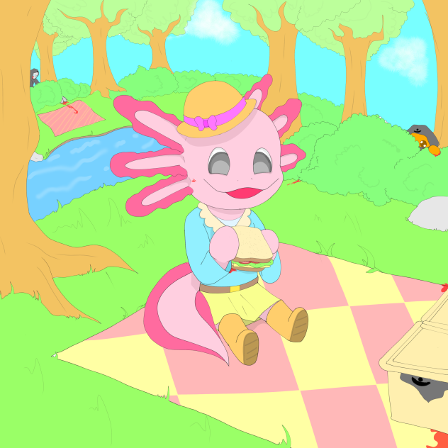 Axie having a picnic