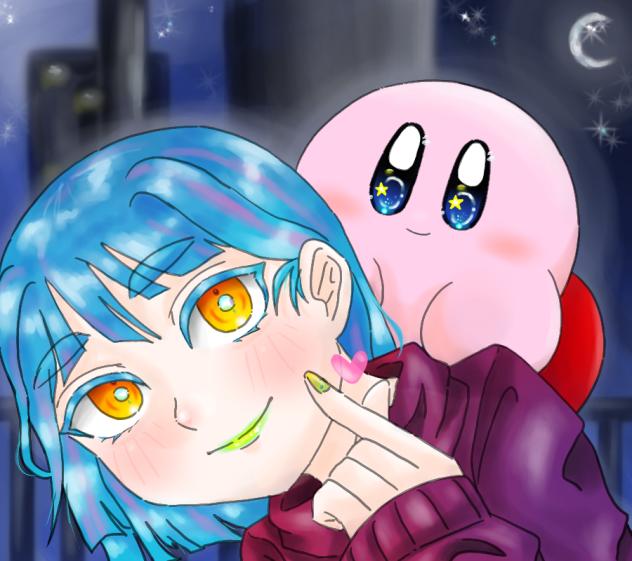 女の子とカービィ