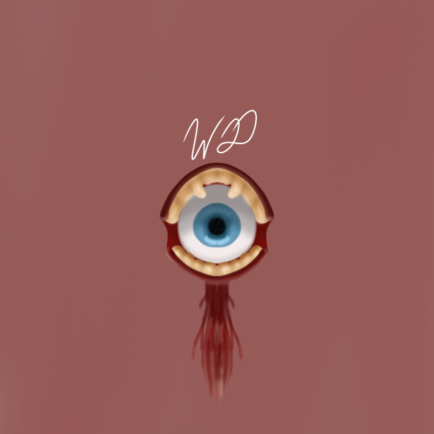 Eyeball trapped in teeth