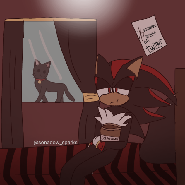 Shadow Man Eating shadow eating his coffee beans - ibisPaint