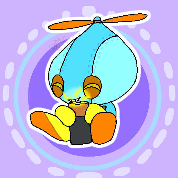 Happy omochao eating battery