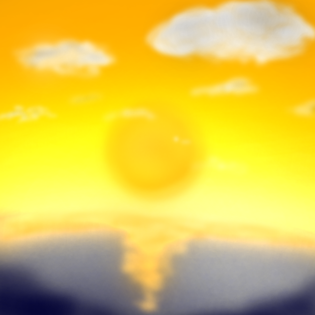 夕日と海