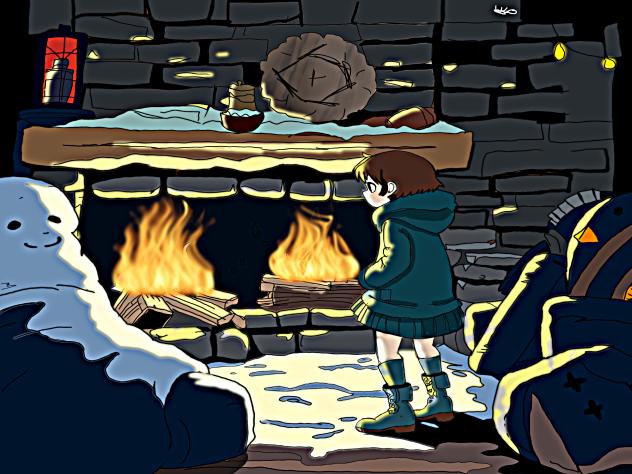 Og on procreate, Delilah by the fire